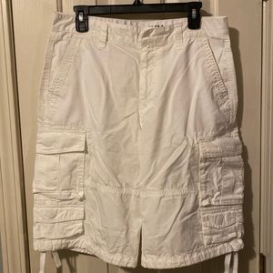 Mens Cargo Shorts, Size 32, White